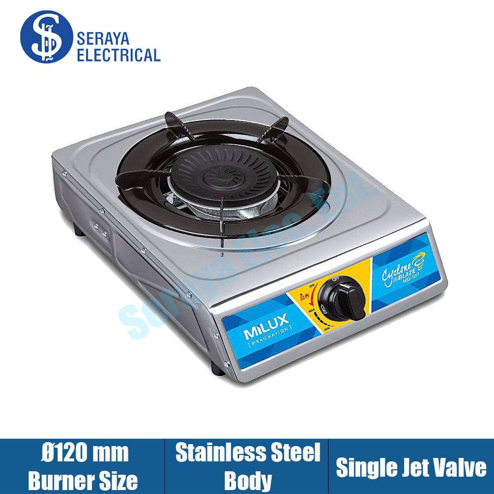 Milux Stainless Steel Single Burner Gas Stove MSS1211