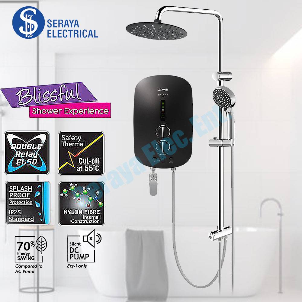 Alpha DC Booster Pump Rain Shower Water Heater Smart 18i