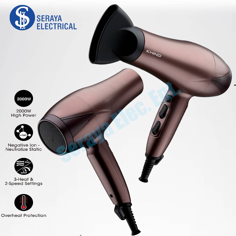 Khind 2000W Hair Dryer with Ionizer HD2022