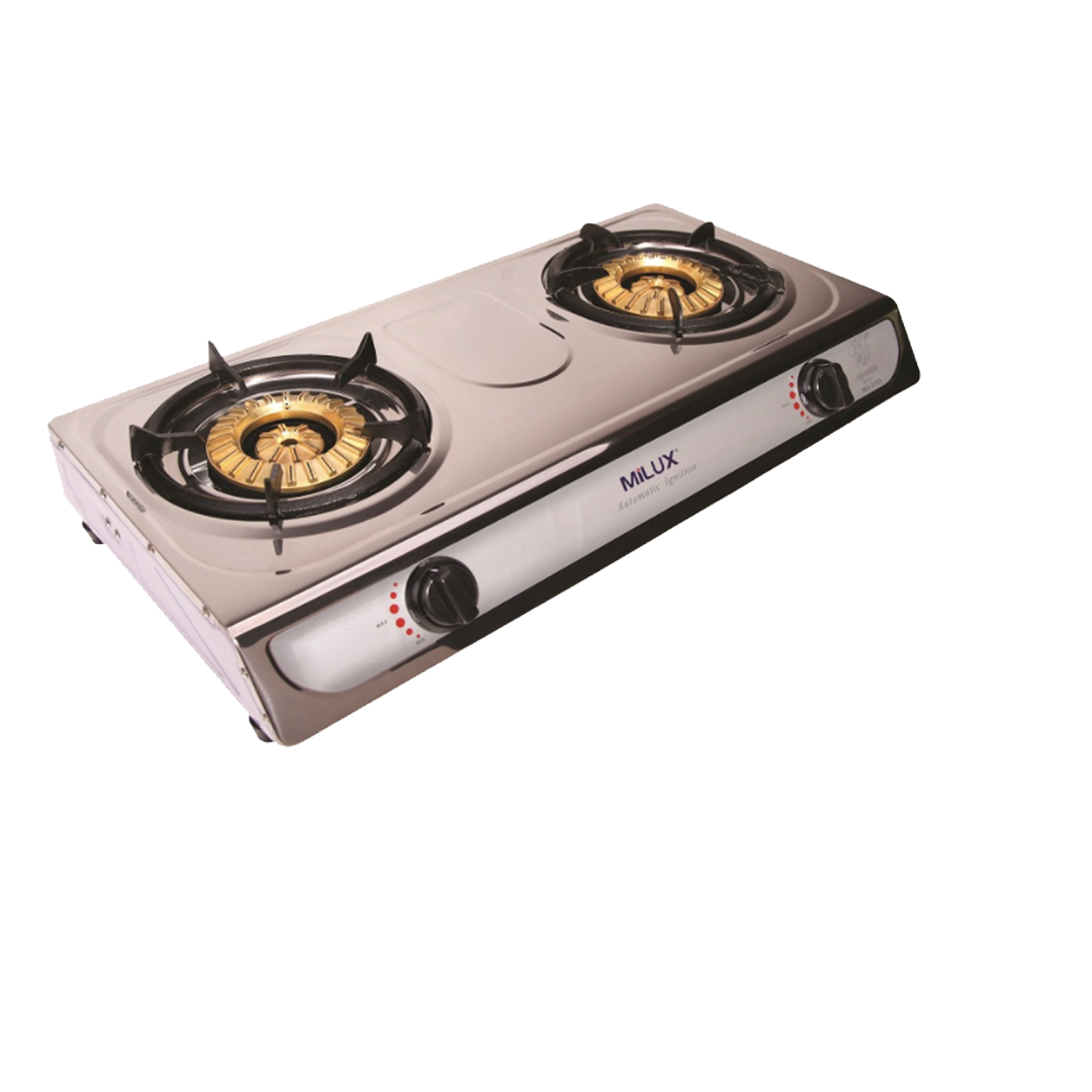 Milux Stainless Steel Double Burner Gas Stove MS3399