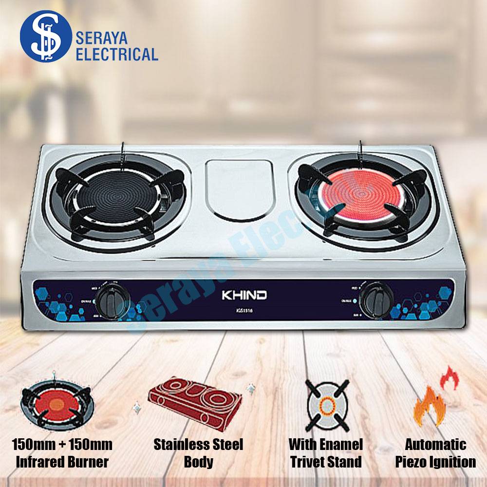 Khind 5.0kW Infrared Gas Cooker IGS1516