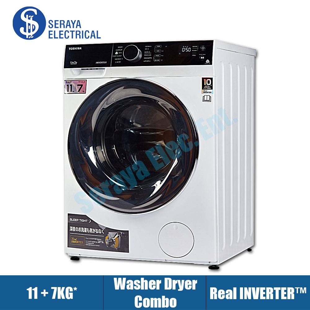 Toshiba 11KG + 7KG Front Load Real Inverter Washer Dryer TWDBJ120M4M