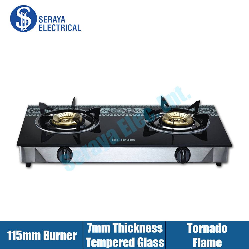 Khind 2 Burner Tempered Glass Top Gas Stove GCG6311