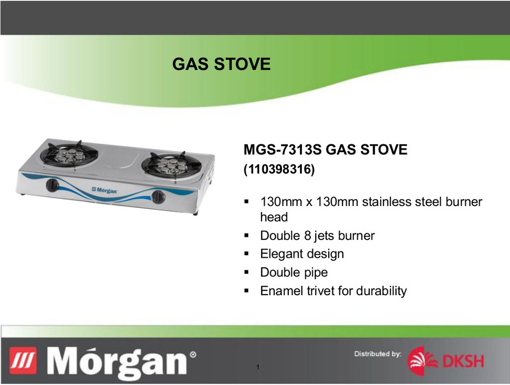 Morgan Double 8 Jets Gas Stove Mgs 7313s