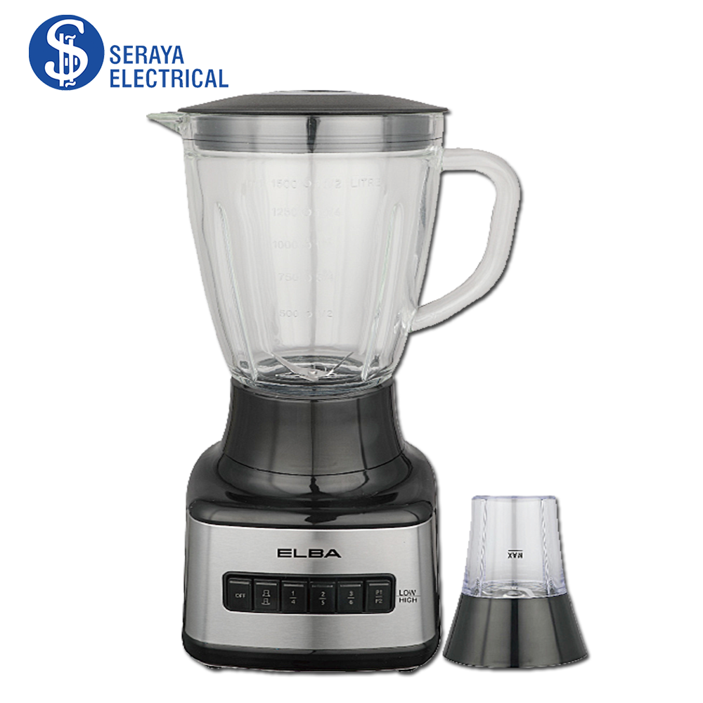 Elba 1.5L Glass Jug Blender EBGK1556G(BK)